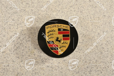 Radzierdeckel, konkav, farbiges Wappen, Schwarz-Matt