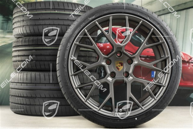 20"+21" koła letnie, komplet RS Spyder Design, felgi 8,5J x 20 ET53 + 11,5J x 21 ET67 + opony letnie Goodyear 245/35 R20 + 305/30 R21, z czujnikami ciśnienia, platinum satynowy półmat