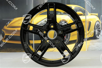 18" Komplet felg Boxster S, 8J x 18 x ET57 + 9J x 18 x ET43, czarny wysoki połysk