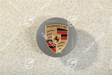 Radzierdeckel, konkav, Wappen farbig, platinsilber
