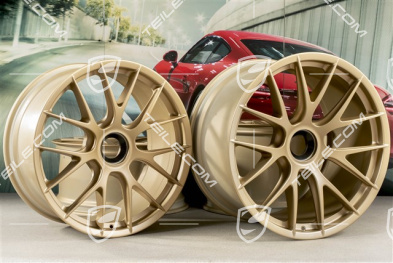 20"+21" GT2RS/GT3RS Magnesium Felgensatz, Felgen 9,5 J x 20 ET50 + 12,5 J x 21 ET48, Aurum seidenglanz