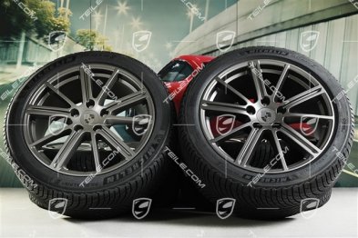 20" Panamera Turbo Koła zimowe, komplet, felgi 9,5J x 20 ET71 + 10,5J x 20 ET71 + NOWE opony zimowe Michelin 275/40 R20 + 315/35 R20, Turbonit