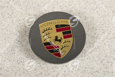 Hub cap, concave, crest coloured, titanium