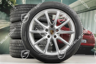 20-inch Cayenne Design summer wheel set, rims 9J x 20 ET50 + 10,5J x 20 ET64 + NEW Pirelli summer tyres 275/45 R20 + 305/40 R20, with TPMS