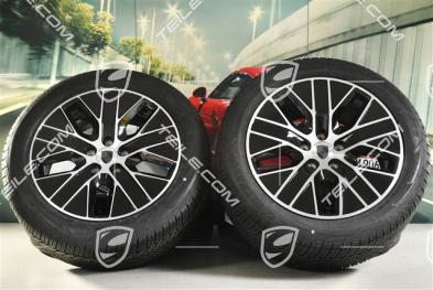20-inch Macan S winter wheel set, rims 7,5J x 20 ET32 + 10J x 20 ET49 + NEW Goodyear winter tyres 235/55 R20 + 285/45 R20, black high gloss