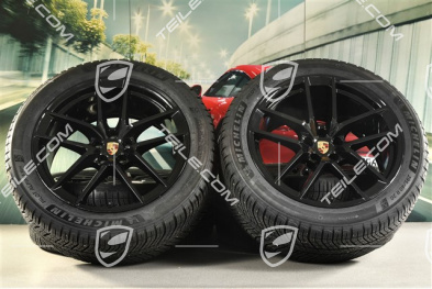 20" "Macan S" Winterräder Satz, Felgen 9J x 20 ET26 + 10J x 20 ET19, Michelin Winterreifen 265/45 R 20 + 295/40 R 20, schwarz hochglanz, mit RDK-Sensoren