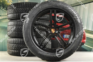 19-inch "Macan Turbo" winter wheels set, rims 8J x 19 ET21 + 9J x 19 ET21, Pirelli winter tyres 235/55 R 19 + 255/50 R 19, with TPMS, black high gloss