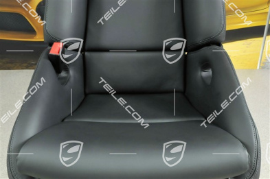 Sportschalensitz, klappbar, Leder, Schwarz, L