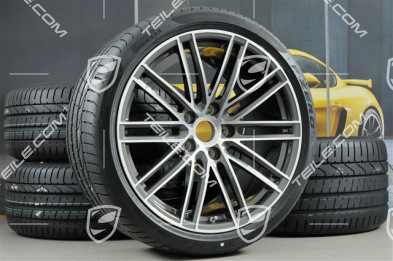 20" koła letnie, komplet 911 Turbo IV, felgi 11,5J x 20 ET56 + 9J x 20 ET51 + NOWE opony letnie Pirelli 305/30 ZR20 + 245/35 ZR20, Titan