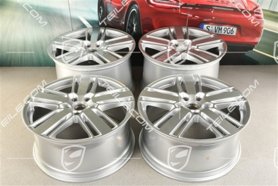 20" Komplet felg Panamera Design 2, 9,5J x 20 ET71 + 11,5J x 20 ET68, srebrny Brilliant chrome