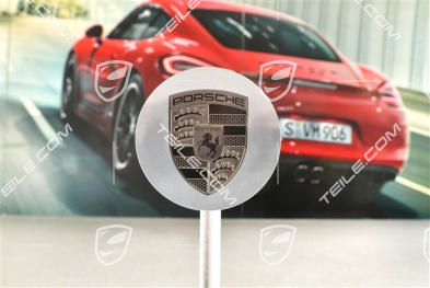 Hub cap, concave, emblem in Turbonite / Rhodium, polished