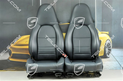 Seats, manual adjustable, leather, Metropole blue, set (L+R)