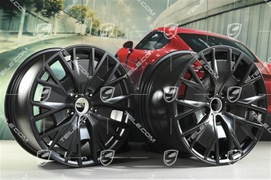 20-inch Turbo S Aero Design wheel rim set, 9J x 20 ET54 + 11J x 20 ET60, in black satin-mat