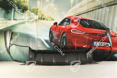 Rear bumper, lower cover / diffuser, without Tow ball, Black matte