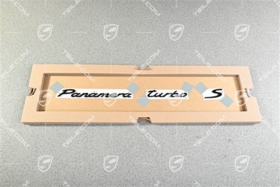 Schriftzug / Abzeichen / Emblem Aufkleber "Panamera Turbo S", Hochglanz Schwarz