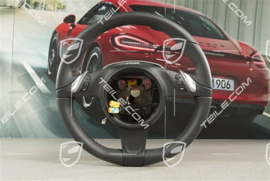 PDK, Multifunction steering wheel, heated, Leather, Black / Sport Chrono Package Plus