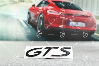Schriftzug / Abzeichen / Emblem "GTS", Schwarz-matt