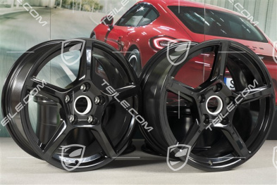 18-inch wheel rim set Boxster IV, 8J x 18 ET57 + 9,5J x 18 ET49, black high gloss