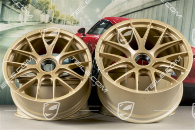 20"+21" GT2RS/GT3RS Magnesium Felgensatz, Felgen 9,5 J x 20 ET50 + 12,5 J x 21 ET48, Aurum seidenglanz