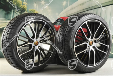 21" Winterräder Satz "Exclusive Design Sport", Felgen 9,5 J x 21 ET71 + 10,5 J x 21 ET71 + Pirelli Sottozero III Winterreifen 275/35 R21 + 315/30 R21, in Schwarz Hochglanz