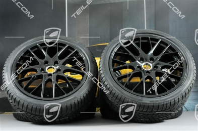 21" Koła zimowe, komplet "SportDesign", felgi 9,5 J x 21 ET71 + 10,5 J x 21 ET71 + NOWE opony zimowe Pirelli Sottozero III 275/35 R21 + 315/30 R21, czarny połysk
