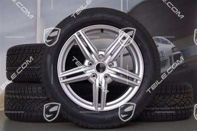 19-inch winter wheels set "Cayenne Design II" facelift 2014->, alloy rims 8,5J x 19 ET59 + NEW Dunlop SP Winter Sport 3D winter tyres 265/50 R19, with TPM