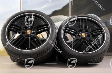 20-inch SportDesign summer wheel set, Exclusive - black high gloss, 8,5J x 20 ET51 + 11J x 20 ET70, NEW Pirelli summer tyres 245/35 R20 + 295/30 R20
