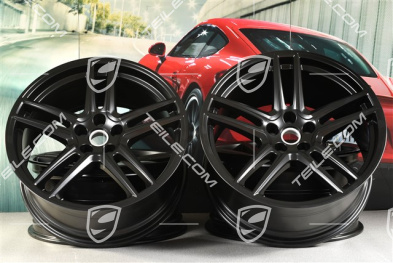 20" Komplet felg "Macan Turbo", 9J x 20 ET 26 + 10J x 20 ET19, BORBET, czarny półmat