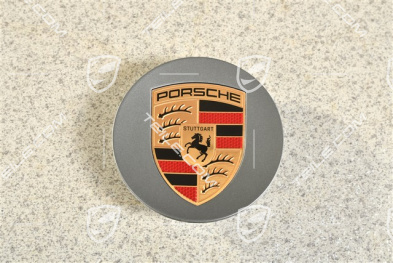 Hub cap, concave, colour emblem, dark silver