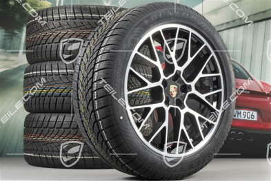 20" "RS Spyder Design" Winterräder Satz, Felgen 9J x 20 ET26 + 10J x 20 ET19 + NEUE Dunlop SP Winter 4D Winterreifen 265/45 R 20 + 295/40 R 20, mit RDK-Sensoren, schwarz hochglanz