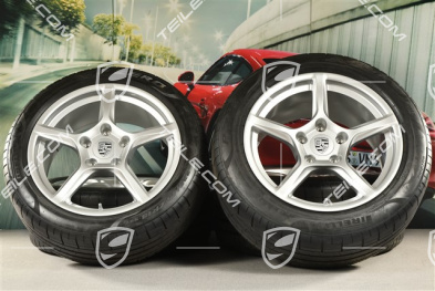 18" Boxster IV summer wheels set, rims 8J x 18 ET57 + 9,5J x 18 ET49, Pirelli P Zero summer tires 235/45 R18 + 265/45 R18