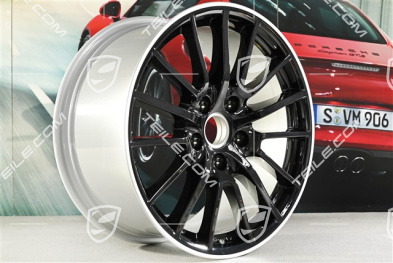 19" Komplet felg Sport Design, czarne, felgi 8J x 19 ET57 + 9,5J x 19 ET46, gwiazda felgi czarna / rant srebrny