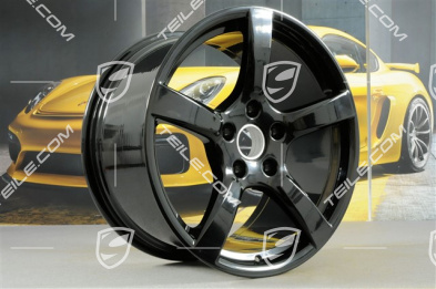 19" komplet felg Cayman S, 8J x 19 ET57 + 10J x 19 ET45, czarny wysoki połysk