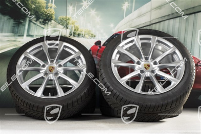 19-inch Boxster S winter wheels set, rims 8J x 19 ET57 + 10J x 19 ET45, Continental WinterContact TS 830P winter tires 235/40 R19 +265/40 R19, DOT/prod. year 2017, tyres profile 6mm