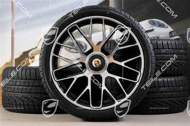 20" Turbo S central locking winter wheel set for Turbo S / GTS, wheels 8,5J x 20 ET51 + 11J x 20 ET59 + Pirelli Sottozero II winter wheels 245/35 R20+295/30 R20, TPMS