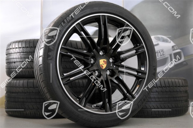 21" Sport Edition Sommerräder Satz, schwarz, Hochglanz, 4x Felgen 10J x 21 ET 50 + 4x Reifen 295/35 R 21 107Y XL, mit RDK