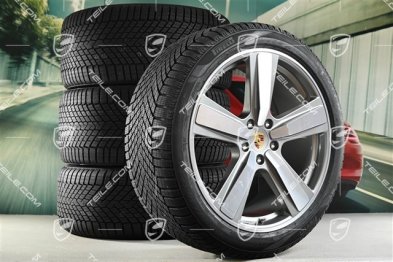 22-inch winter wheel set Cayenne Exclusive Design Sport, wheel rims 10J x 22 ET48 +11,5J x 22 ET52 + Pirelli winter tyres 285/40 R22 + 315/35 R22, Platin Silver