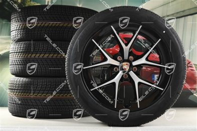 21" Cayenne RS Spyder Design winter wheel set, wheel rims 9,5J x 21 ET16 + 11J x 21 ET37 + NEW Goodyear UltraGrip Performance 3 SUV winter tyres 275/45 R21 + 315/40 R21, black high gloss