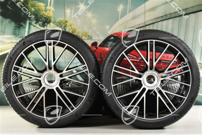 21-inch Panamera Turbo S Winter wheel set, central lock, wheel rims 9,5J x 21 ET71 + 10,5J x 21 ET71 + Michelin Pilot Alpin 5 winter tyres 275/35 R21 + 315/30 R21, black high gloss