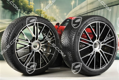21-inch Panamera Turbo S Winter wheel set, central lock, wheel rims 9,5J x 21 ET71 + 10,5J x 21 ET71 + Michelin Pilot Alpin 5 winter tyres 275/35 R21 + 315/30 R21, black high gloss