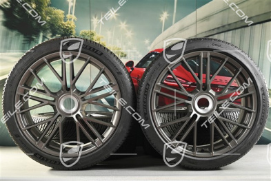 21" Panamera Turbo S Koła zimowe, komplet, centralne mocowanie, felgi 9,5J x 21 ET71 + 10,5J x 21 ET71 + opony zimowe Michelin Pilot Alpin 5 275/35 R21 + 315/30 R21, Turbonite