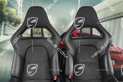 Sportschalensitze, klappbar, Heizung, Leder/Alcantara, Schwarz, L+R