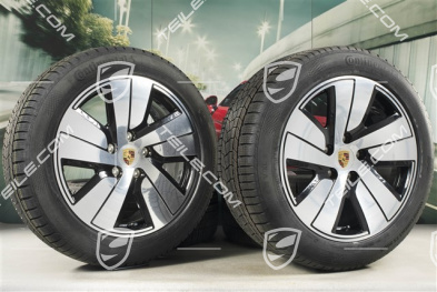 19" Taycan S Winterräder Satz, Felgen 8J x 19 ET50 + 10J x 19 ET47 + NEUE Continental Winterreifen 225/55 R19 + 275/45 R19