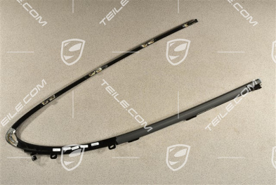 Trim strip / moulding / door shaft incl. seal, rear, Glossy Black, L