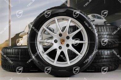 18" komplet kół zimowych Panamera S, felgi 8J x 18 ET59 + 9J x 18 ET53 + NOWE opony zimowe Pirelli Sottozero II 245/50 R18 + 275/45 R18, bez czjników ciśnienia