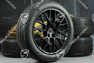 20" Winterräder Satz RS SPYDER, Felgen 9J x 20 ET26 + 10J x 20 ET19 + NEUE Michelin Latitude Alpin 2 Winterreifen 265/45 R20 + 295/40 R20, lackiert in Schwarz (seidenglanz), mit RDK-Sensoren