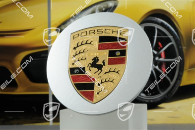Radzierdeckel, konvex, Wappen farbig, Brilliantsilber