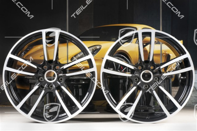 21" Felgensatz Cayenne Turbo, 11J x 21 ET58 + 9,5J x 21 ET46, schwarz hochglanz