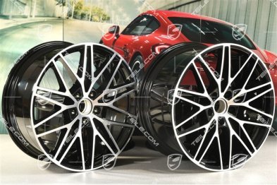 21" Felgensatz Cayenne RS Spyder Design, 11J x 21 ET58 + 9,5J x 21 ET46, schwarz hochglanz