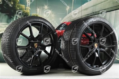 21" koła zimowe RS Spyder Design, komplet, felgi 9,5J x 21 ET60 + 11,5J x 21 ET66 + opony zimowe Continental Winter Contact TS860 S 265/35 R21 + 305/30 R21, czarny satynowy półmat